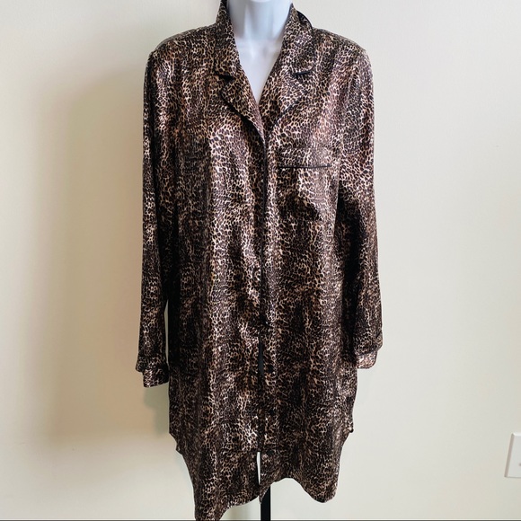 In The Bloom by Jonquil Leopard Night Pajamas Dress Size L - Picture 6 of 8